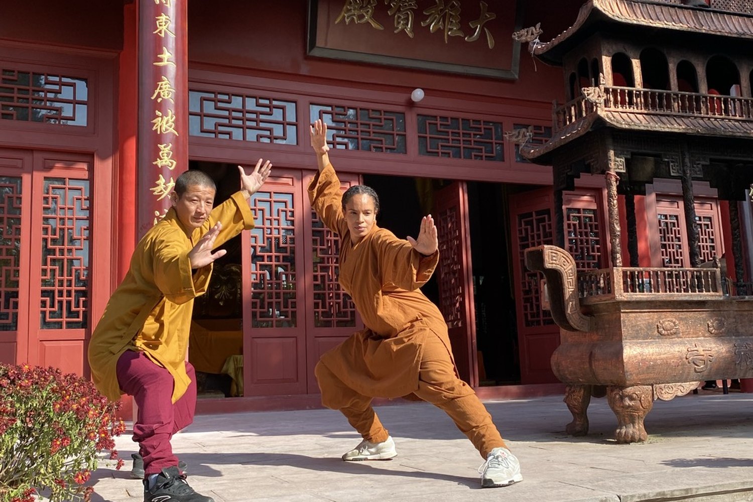 Shaolin kung fu training at Yu Kung Fu temple in China